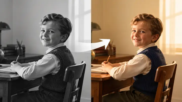 Black and white photo colorizer